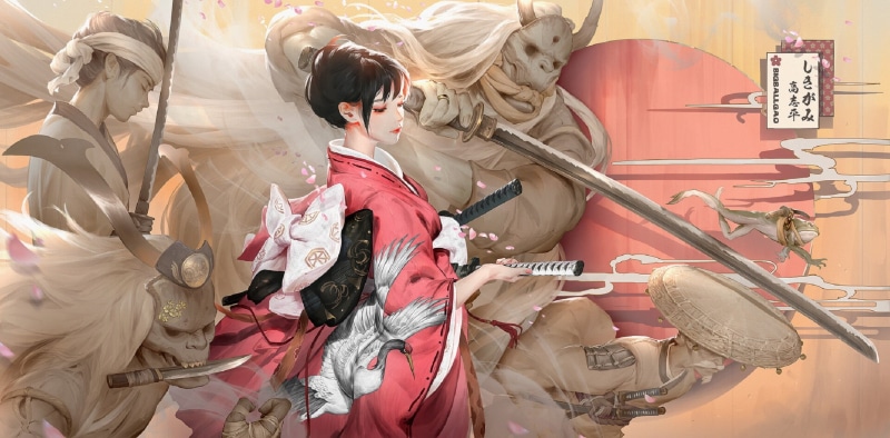 武士少女携刀斩妖！高面球老师笔下的和风幻想壁纸