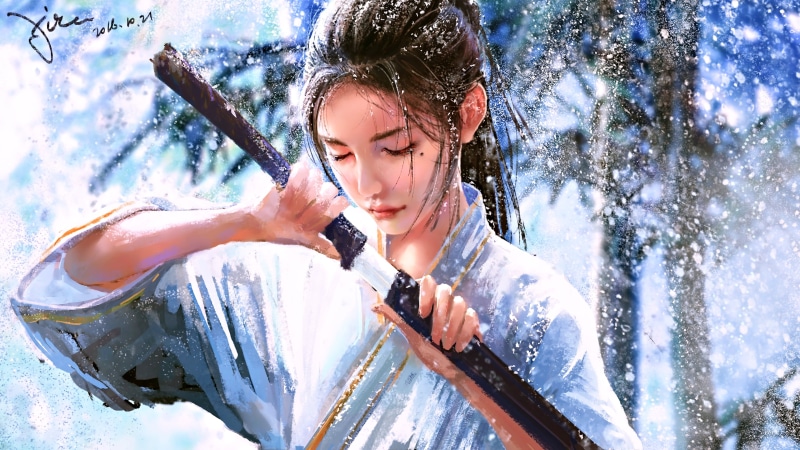4K超清东方女武士科幻数字艺术壁纸合集
