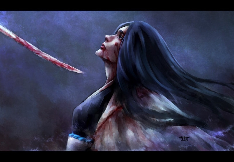 ## 熬夜找的死神同人壁纸！这姐们帅到我腿软