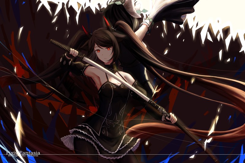 # 这个红眸长发持剑的幻想少女壁纸，真的戳中我了！