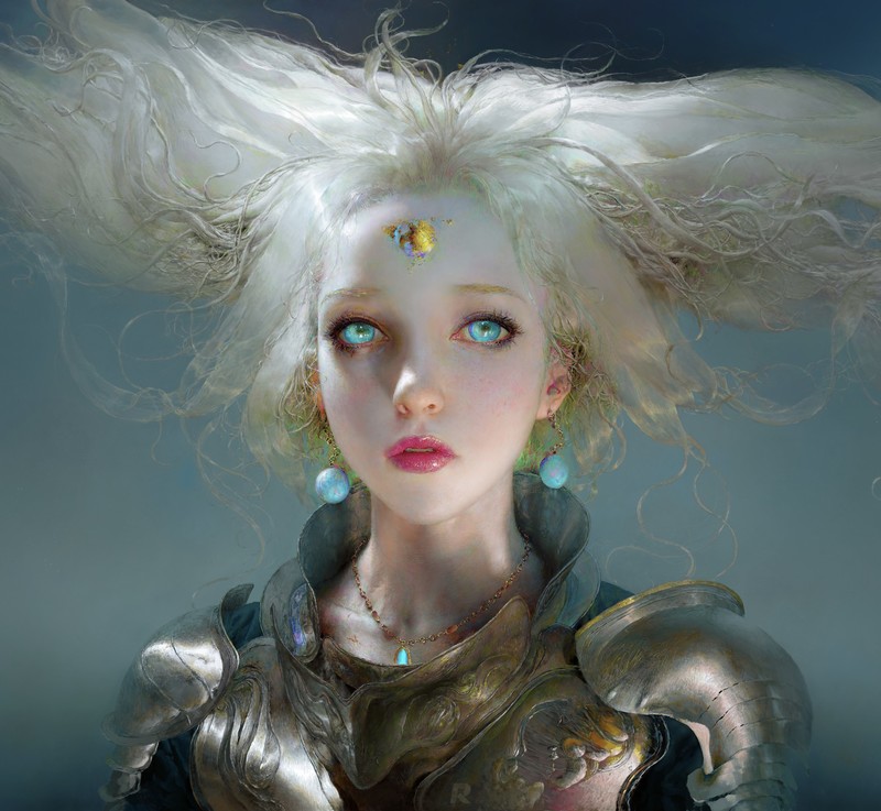 美少女战士变帅气女战士！这组蓝眼铠甲幻想风壁纸太绝了