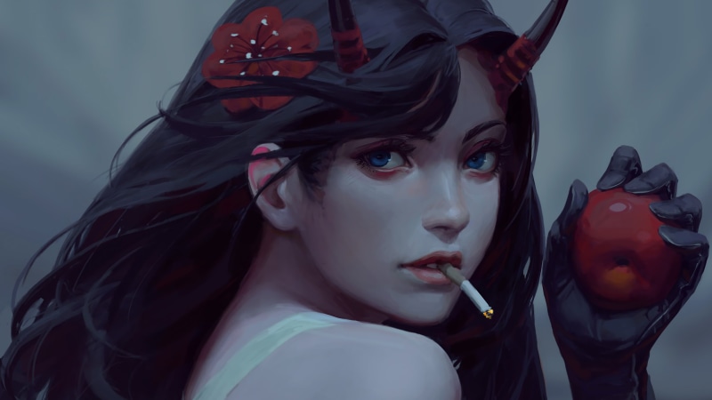 4K竖版奇幻少女壁纸 雪天刘海弓箭手原画手机壁纸