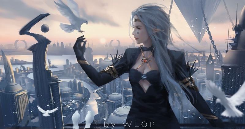 绝美尖耳精灵少女壁纸 氛围感拉满