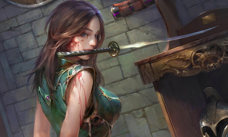 蓝眼武士少女壁纸合集