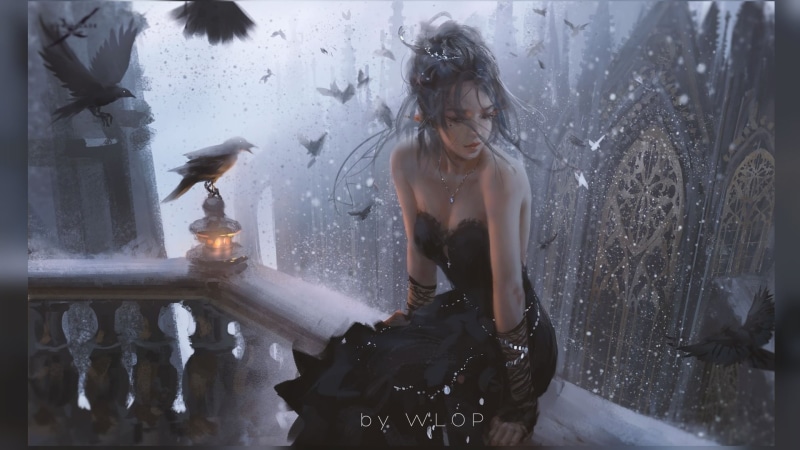 K/DA阿卡丽绝美同人壁纸 回头看你的飒爽少女原画
