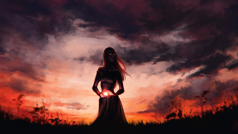 深夜女巫幻想少女壁纸合集 自带发光眼的氛围感拉满